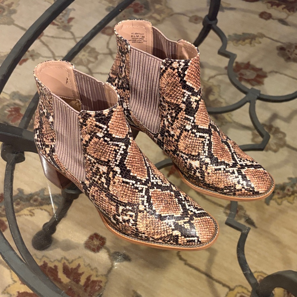 Vince Camuto Snakeskin Print Ankle Boots